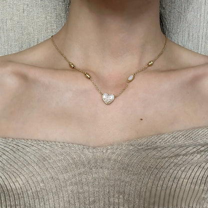 Herzförmige Muschelkette, 18 Karat vergoldet