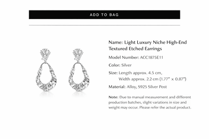 Modern Sculpted Silver Drop Earrings – 925 Sterling Silver Posts