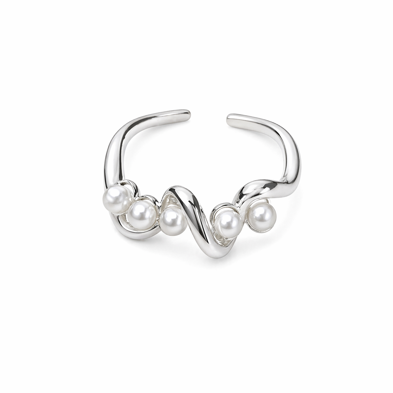 Pearl Wave Adjustable Ring