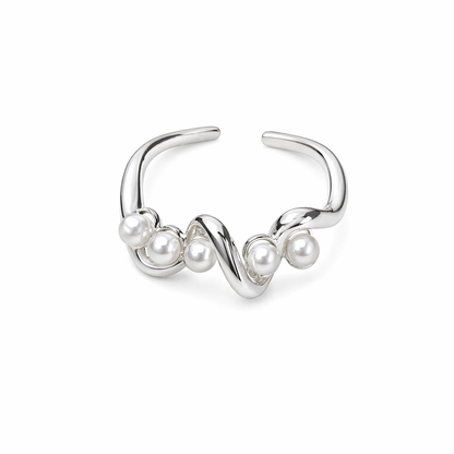 Pearl Wave Adjustable Ring