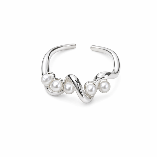 Pearl Wave Adjustable Ring