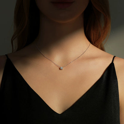 Solitaire Zircon Chain Necklace