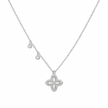 Minimal Silver Clover Necklace