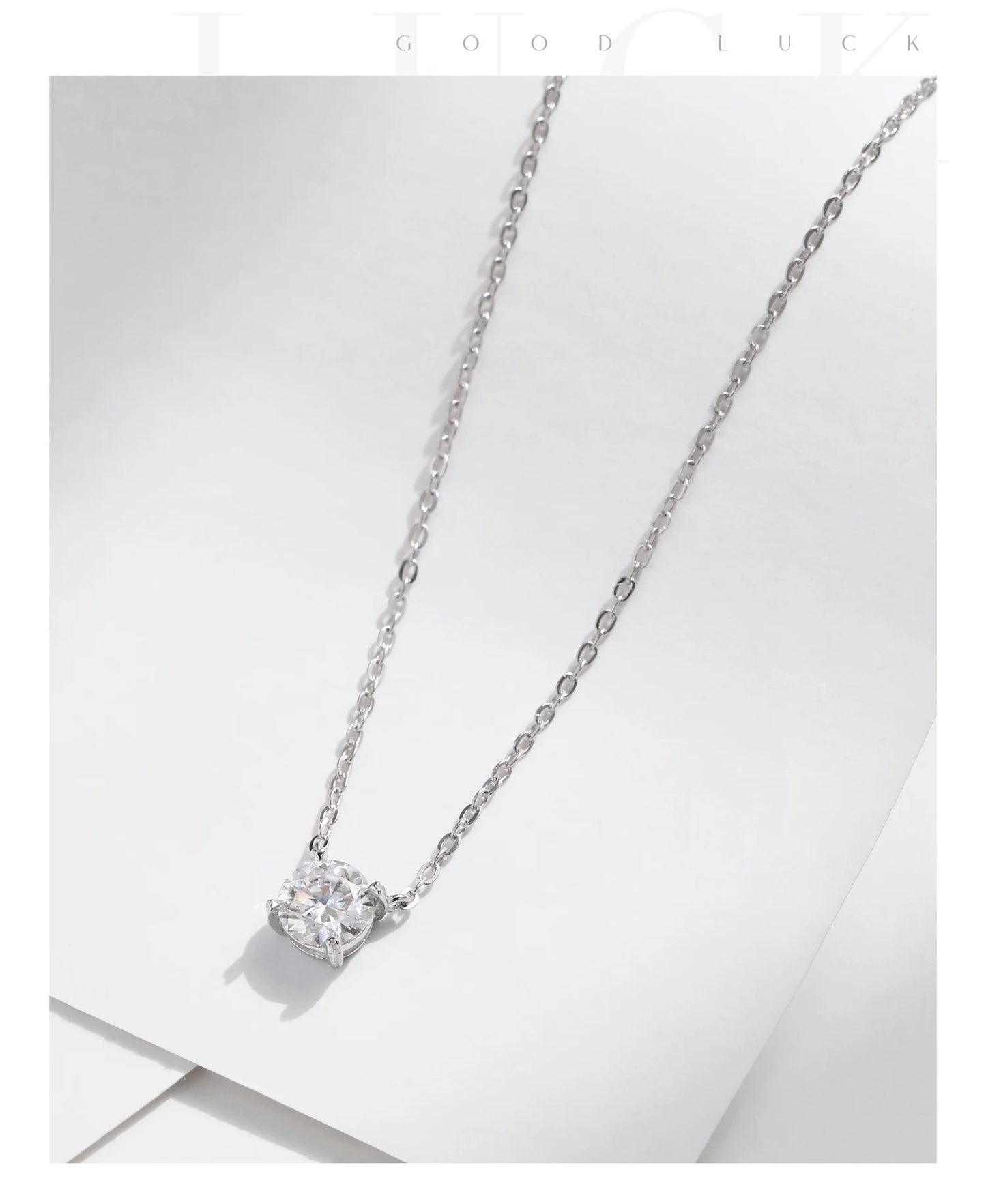 Solitaire Zircon Chain Necklace