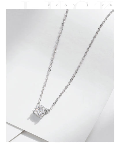 Solitaire Zircon Chain Necklace