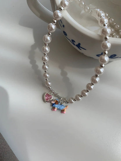 Pearl Heart Charm Necklace