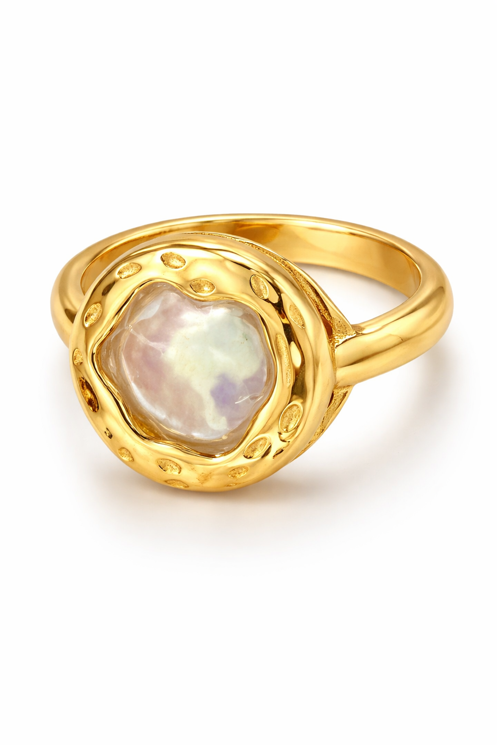 Irregular Mother of Pearl Adjustable Ring