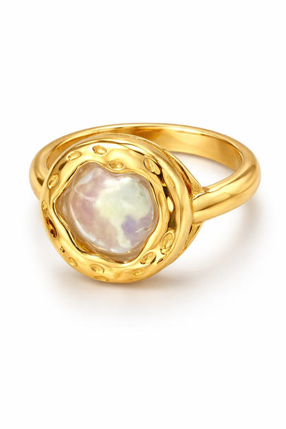 Irregular Mother of Pearl Adjustable Ring