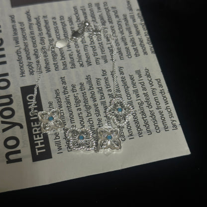 Vintage-Kleeblatt-Armband aus 925er Sterlingsilber