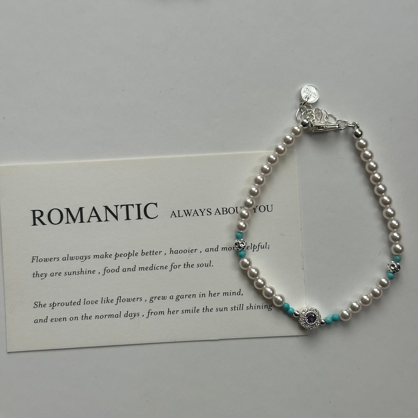 Set aus Halskette und Armband mit Süßwasserperlen und Türkis