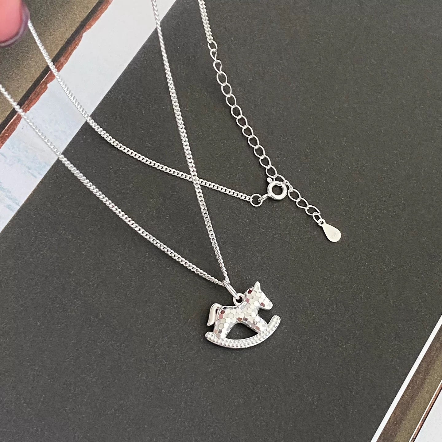 Silver Rocking Horse Necklace
