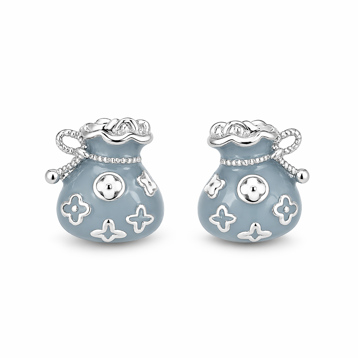 Lucky Pouch Enamel Stud Earrings