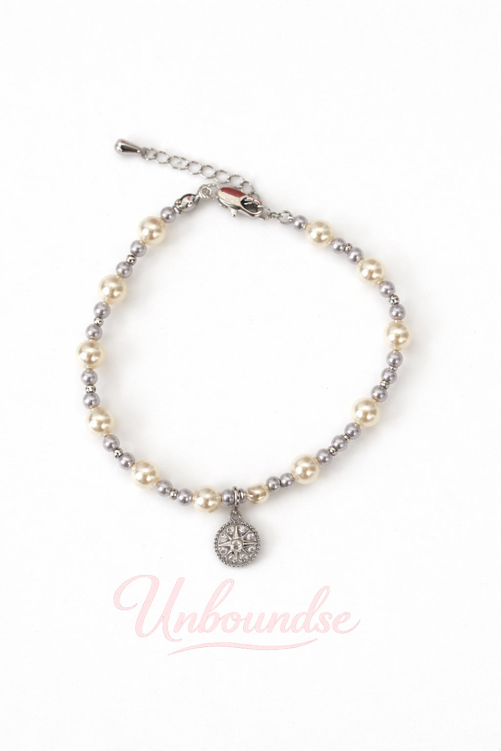 Vintage-Armband mit Kompassanhänger – 925er Silberplattiert