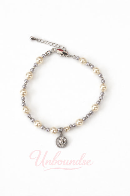 Vintage-Armband mit Kompassanhänger – 925er Silberplattiert