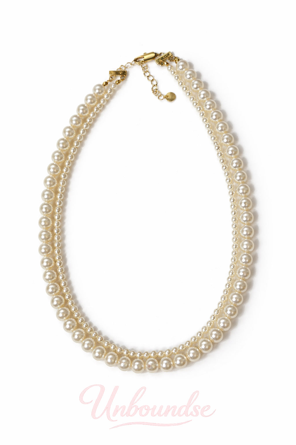 Doppelsträngige Perlenkette, 18 Karat vergoldet